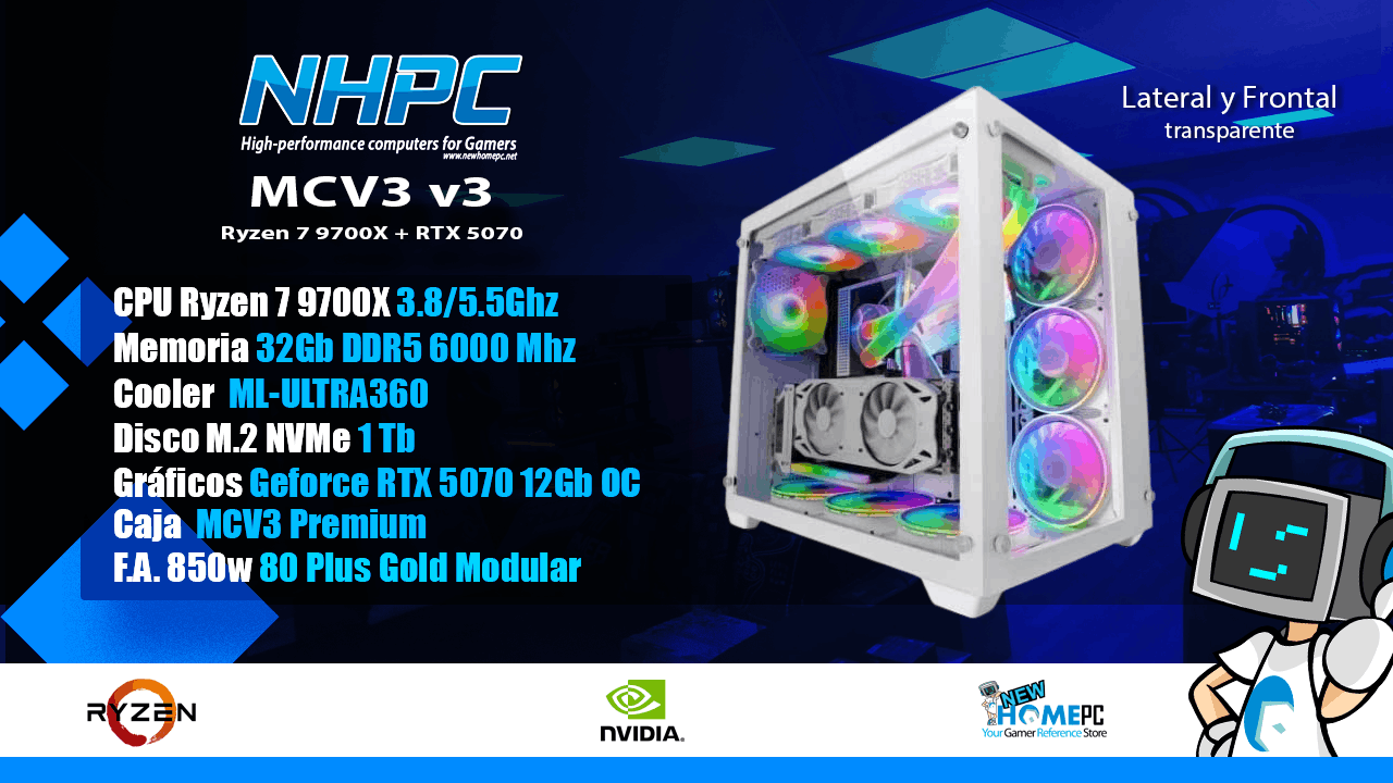 PC NHPC MCV3 v3 - RYZEN 7 9700X - 32GB - RTX 5070 - 1TB